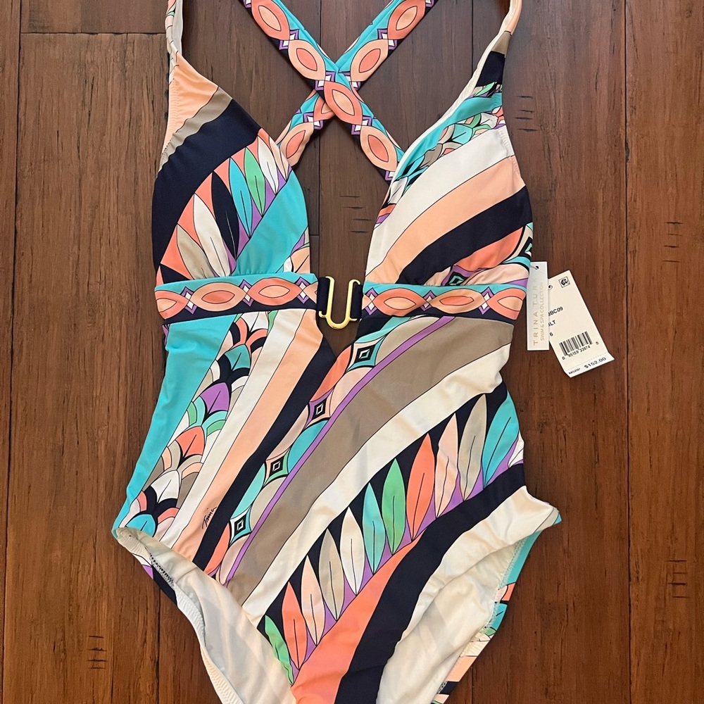 Trina Turk Vibrant Patterned One Piece Swimsuit